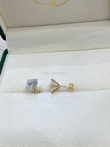 Pendientes de Diamantes de Laboratorio de Lujo, Certificados por IGI, Oro Blanco de 14k, Elegantes Joyas de Boda, Regalo para Mujer, Brillantes y Redondos - Product Image 5