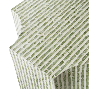 โต๊ะข้างเตียงทรงโมเดิร์นลายเปลือกหอยมุก ประดับลายเรขาคณิต เป็นมิตรกับสิ่งแวดล้อม โต๊ะข้างเตียงลายโมเสคสีรุ้ง สำหรับตกแต่งห้องนอน ห้องครัว และบ้าน - Product Image 2