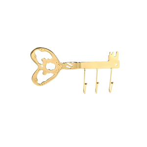 Antique Gold <b>Key</b> Wall Mounted <b>Hook</b> Rails – Decorative Heavy-Duty Metal 3-<b>Hook</b> <b>Key</b> Holder <b>for</b> Hallway and Entryway - Product Image 1
