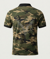 Tendance 2026 – Chemise de golf respirante à manches courtes pour homme, en coton et polyester tricoté, motif camouflage, col en V, logo frontal, 180 grammes – Vente en gros