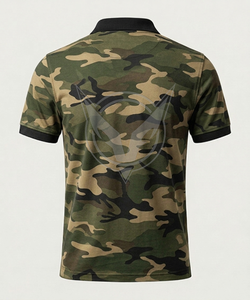 Camiseta de Golf Transpirable de Manga Corta con Cuello en V de Algodón y Poliéster para Hombre, con Logotipo Frontal, 180 Gramos, Camuflaje, Tejido de Punto, Venta al por Mayor, Tendencia 2026 - Product Image 2