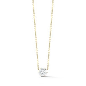 1 Carat Round Cut Lab Grown Diamond Solitaire <b>Pendant</b> Necklace Wholesale 14K 18K <b>Solid</b> <b>Gold</b> Dainty Adjustable to 18 Inches Chain - Product Image 1