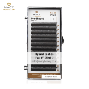 Pestañas Híbridas Forma YY Fox (Derecha) MACY BEAUTY KOREA Extensiones de Pestañas al por Mayor Pestañas Personalizadas Marca Privada Alta Calidad - Product Image 1