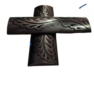 Premium Camel <b>Bone</b> <b>Knife</b> <b>Handle</b> Scales Polished Black Finish with Leaf Design Eco-Friendly Natural Craft Materials Love Souvenir - Product Image 4