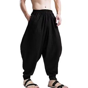 Pantalon de pyjama décontracté pour homme, imprimé en noir et blanc, taille haute élastique, fermeture plate sur le devant, idéal printemps-été - Product Image 4