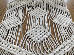 Handmade Eco-Friendly Durable Macrame <b>Table</b> <b>Runner</b> Custom Size and Design Natural Cotton Boho Style <b>Table</b> <b>Runners</b> with Tassels - Product Image 2