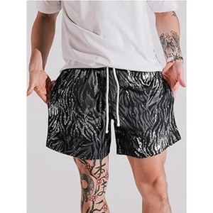 <b>Men's</b> Solid Sublimated Satin Mesh <b>Shorts</b> Breathable Quick Dry Eco-Friendly <b>Elastic</b> <b>Waist</b> Basketball Gym Casual Athletic - Product Image 3
