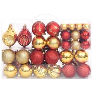 Juego de Adornos Navideños Rojos y Dorados, Bolas de Plástico Premium y Adornos para Árbol - Product Image 3