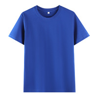 Bangladesh China Fabrieksprijs Op maat gemaakte logo borduring 180g katoen polyester effen kleur pullover ronde hals heren dames t-shirt