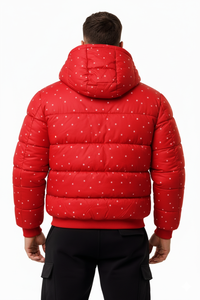 Chaqueta Acolchada Roja con Capucha para Hombre, Abrigo de Invierno Ligero, Ropa Casual de Calle, Prenda Exterior Cálida, Venta al Por Mayor - Product Image 2