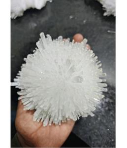 Natural Scolecite <b>Crystal</b> <b>Cluster</b> Mineral Specimen Radiating White <b>Crystal</b> Formation for Mineral Collectors Display Collection a - Product Image 3