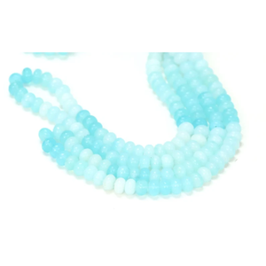 Cuentas de ópalo natural en forma de rondel, color azul cielo, de 16 pulgadas, 7mm-10mm, hermosas cuentas de ópalo azul cielo. - Product Image 2