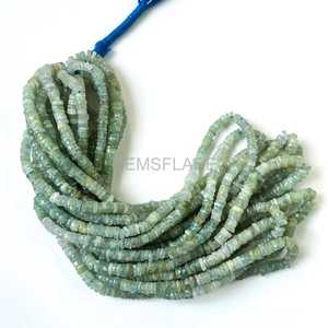 Natural Aquamarine Heishi Disc Beads 4-5MM Smooth Aquamarine Gemstone Beads Strand For Jewelry Making Wholesale Loose Beads Bulk - Product Image 6