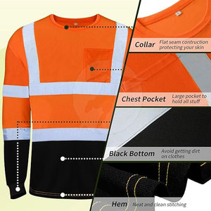 Export Quality <b>Long</b> <b>Sleeve</b> High Visibility Workwear Durable Fabric Reflective Detail For Construction Crews Safety Shirt - Product Image 5