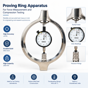 Metal Compression Proving Ring with Dial <b>Gauge</b> for Force <b>Measurement</b> | Engineering Laboratory Load Testing and Calibration <b>Tool</b> - Product Image 5