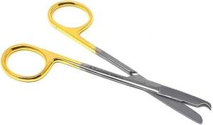 กรรไกรตัดไหมเย็บแผลแบบใช้มือ ทำจากสแตนเลสเกรดทางการแพทย์ คุณภาพสูง ใช้ซ้ำได้ ได้รับการรับรองมาตรฐาน CE สำหรับการตัดไหมเย็บแผล - Product Image 2