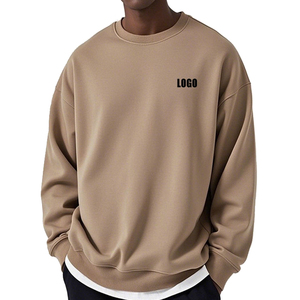 Sweat-shirt à col rond beige pour homme, coupe classique, en coton tricoté, pull décontracté pour l'automne, sweat-shirt à col rond, coupe classique, tricoté - Product Image 6