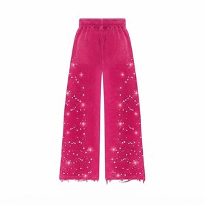 Custom Men's <b>Pink</b> Print Logo <b>Tracksuits</b> Sets Hooded Zipper Full Sleeves Loose Fit Autumn Streetwear With Logo And Side Pockets - Product Image 5