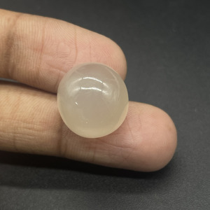 Cabochon de pierre de lune blanc laiteux, forme ronde, 18,40 carats, pierre précieuse pour la fabrication de bijoux - Product Image 4