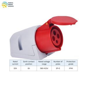 Prise industrielle triphasée de haute qualité 32A 380-415V IP44 3P+E 6h CEE Connecteur de prise de courant LX-124N - Product Image 4