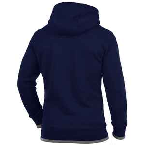 Sudadera con capucha negra con cremallera para hombre, talla grande, informal, de manga larga, con cordones en contraste y puños acanalados - Product Image 5