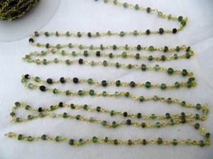 Chaîne perlée serpentine : Chaîne de chapelet à facettes rondes de 3-4 mm - 3 pieds - Product Image 3