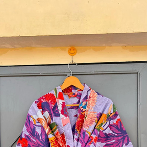 Robe Kimono en Coton Respirant Écologique Imprimée pour Femme, Style Bohème, Vente en Gros, Robe Longue Imprimée d'Été Unisexe - Product Image 1