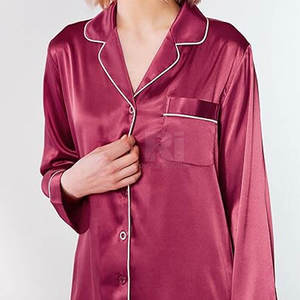 Ensemble élégant 2 pièces en coton et satin de soie pour femme – Design unique, tenue décontractée thermique pour l'été, l'automne et le printemps – Robe de nuit et ensemble de pyjama - Product Image 6