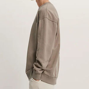 เสื้อสเวตเชิ้ตผ้าฝ้ายสีพื้นแบบเรียบง่าย ออกแบบเองได้ตามสั่ง ขายส่ง คุณภาพสูง สำหรับผู้ชายและผู้หญิง แบบสวมหัว - Product Image 2