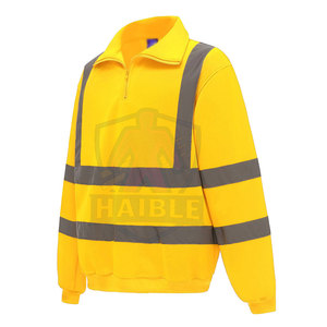 Vestes de travail à capuche zippées réfléchissantes en polaire respirante haute visibilité, chaudes pour l'hiver, certifiées CE, pour hommes - Product Image 3