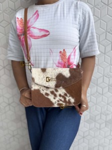 Nuevo Bolso Bandolera de Piel Vacuna con Parches y Cierre de Broche, para Uso Diario, para Mujer - Product Image 2
