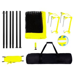 Set Professionale Portatile da Pallavolo per Esterni con Pali in Acciaio Regolabili in Altezza e Sistema di Rete con Pompa in PVC per Campi - Product Image 1