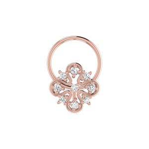 AJRETAIL - Piercing de Nariz de Diamante de 0.04 Quilates, Corte Brillante Redondo, Diseño de Flor, Oro de 14K, Estilo Étnico, Joyería Fina para Mujer - Product Image 2