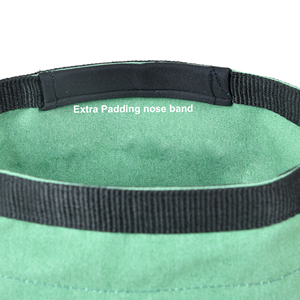 Green <b>Canvas</b> Horse Feed Bag Adjustable Strap Rectangular Leather Patch Durable Feeding Bag Bulk Wholesale OEM Supplier - Product Image 6
