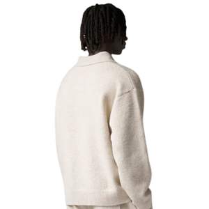 Suéter Polo de Punto para Hombre, Manga Larga, Color Beige, Textura Suave, Cuello con Botones, Estilo Casual, Invierno, Mezcla de Algodón, OEM - Product Image 4