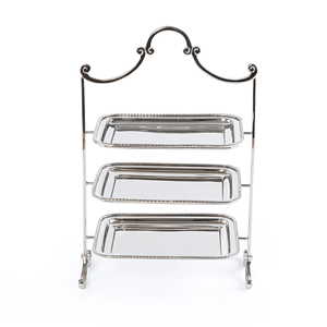 Three Tier Stainless Steel Cake Stand Rectangle Reusable Serving Tray Display Rack - Product Image 2