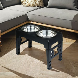 Atacado Elevated <span class=keywords><strong>Dog</strong></span> <span class=keywords><strong>Bowls</strong></span> Ajustável 2 Raised <span class=keywords><strong>Dog</strong></span> <span class=keywords><strong>Bowl</strong></span> Stand para cachorro pequeno e gatos Bamboo <span class=keywords><strong>Pet</strong></span> Food <span class=keywords><strong>Feeder</strong></span> com 2 tigelas - Product Image 1