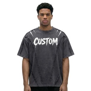 Custom Dripping Print Oversized Short Sleeve Men's T-<b>Shirt</b> Streetwear Jersey O-Neck Black - Product Image 3