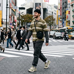 Men Streetwear Layered for <b>Shirt</b> Set Two Piece <b>Waffle</b> Knit Short Sleeve Boxy Striped for Over <b>Shirt</b> 100% Cotton Print - Product Image 4