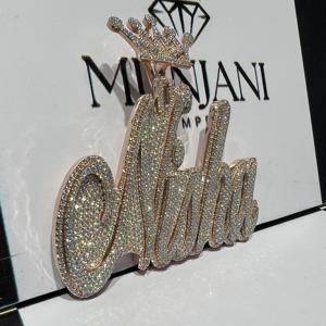 Colgante de plata S925 chapado en oro rosa Nisha, personalizado, con diamantes VVS, estilo Hip Hop, para hombre, pasa la prueba del diamante, colgantes y dijes finos. - Product Image 2