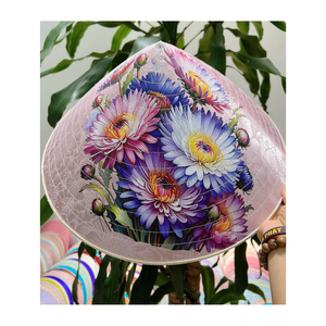 Sombrero cónico artesanal de hoja de palma de bambú, sombrero tradicional para protegerse del sol, para festivales, playa, recuerdo, decoración, artesanía vietnamita - Product Image 1