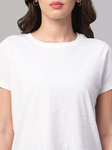 Crop top ample et décontracté pour femmes |   Mélange de soie et de coton de luxe |   T-shirt à coupe décontractée et toucher doux - Product Image 6