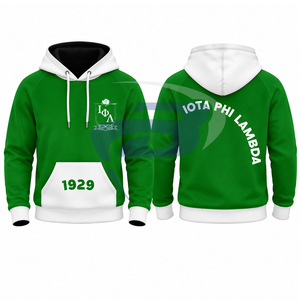Sudadera con Capucha Verde para Hombre de la Hermandad Iota Phi Lambda con Bolsillo Canguro Blanco, Sudadera Casual con Bloques de Color 1929 para Mujer, Sudadera con Capucha de Invierno - Product Image 3
