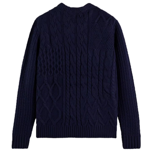 Suéter de Punto para Hombre, Cuello en V, Color Azul Marino, Manga Larga, Color Sólido, para Otoño - Product Image 3