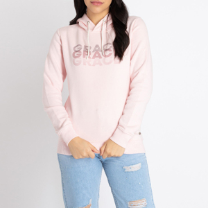 Women's <b>Orange</b> Hooded <b>Fleece</b> Sweatshirt Solid Breathable Eco-Friendly Quick Dry Full Sleeve Casual Knitted Cotton Pullover Front - Product Image 2
