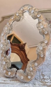 กระจกมูราโน่โบราณ แก้วสลักลายดอกไม้แบบเวนิสอิตาลี - Product Image 2