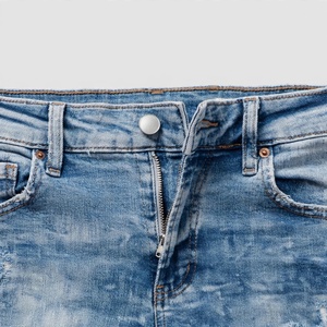 <b>Men's</b> Slim Fit <b>Ripped</b> Distressed <b>Grey</b> Denim <b>Jeans</b> High Waist Casual Streetwear Autumn Style Cotton Woven - Product Image 4