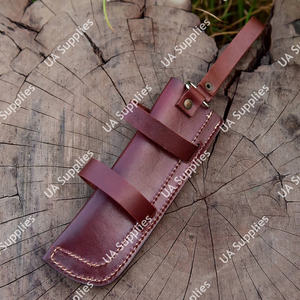 Étui personnalisé pour couteau à crêpes en cuir de vachette premium, pochette horizontale pour couteau pliant à porter à la ceinture, EDC, faible MOQ, prêt pour la vente en gros - Product Image 4