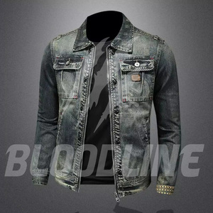 BLOODLINE Women's Denim <b>Trucker</b> <b>Jacket</b> Full Sleeve Button Collar Single Button Closure Washed Solid Black Winter Breathable - Product Image 2