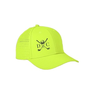 <b>Waterproof</b> Perforated 100% Polyester Light Weight Adjustable Laser Cut Golf Hats Gorras Snapback Custom 6 Panel Golf <b>Caps</b> - Product Image 2